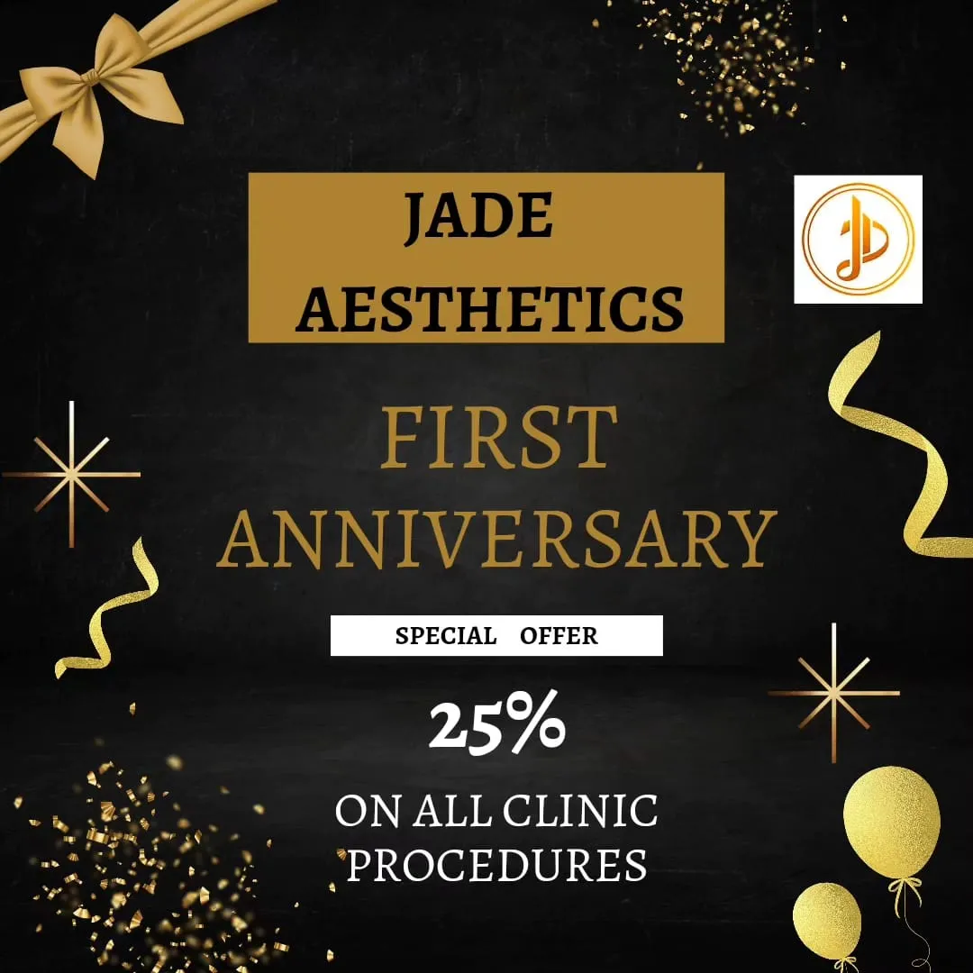 Jade Aesthetics Clinic anniversary offer poster